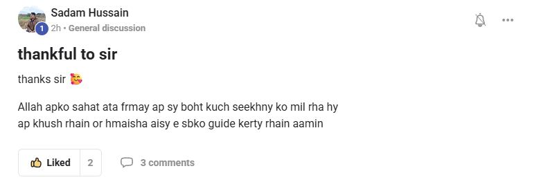Student review: Thankful to Sir